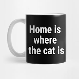 Home is where the cat is White Mug